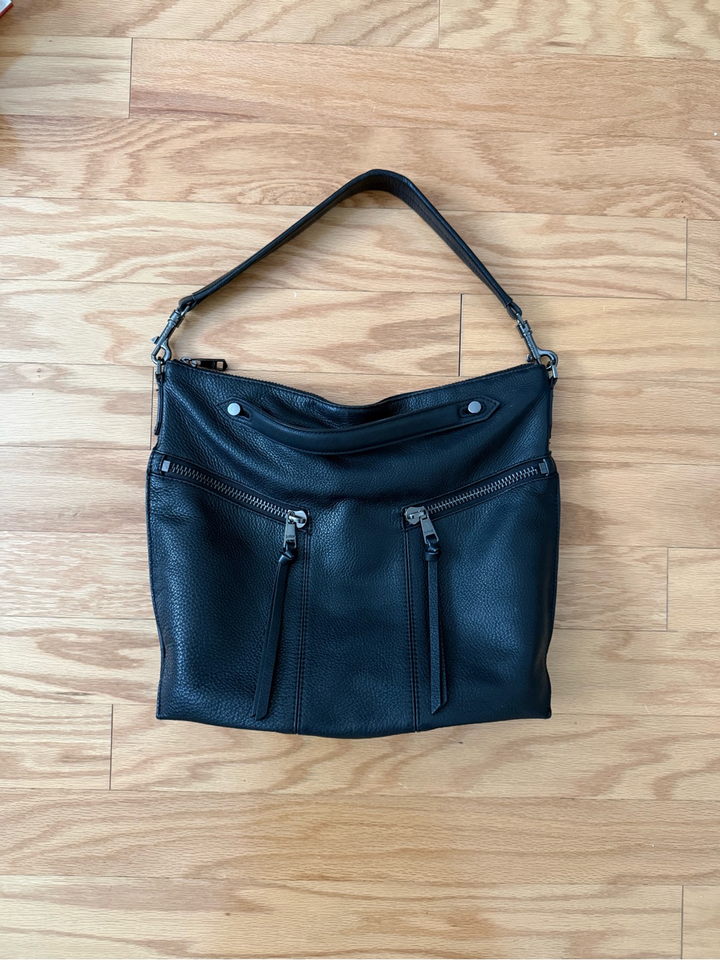 Botkier Trigger Convertible Black Leather Shoulder Bag